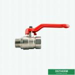 Mini Brass Ball Valve Red Long Handle Male Female Threaded Forged Brass Ball
