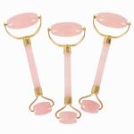 Custom Pink Rose Quartz Facial Roller Jade Face Massager