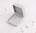 Gray White Velvet Cardboard Gift Packaging Box Display For Jewelry Ring Necklace