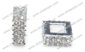 Wholesale Large Hole Crystal Pave Zinc Alloy Square Ring AL16400 Jewelry Beads Findings from china suppliers