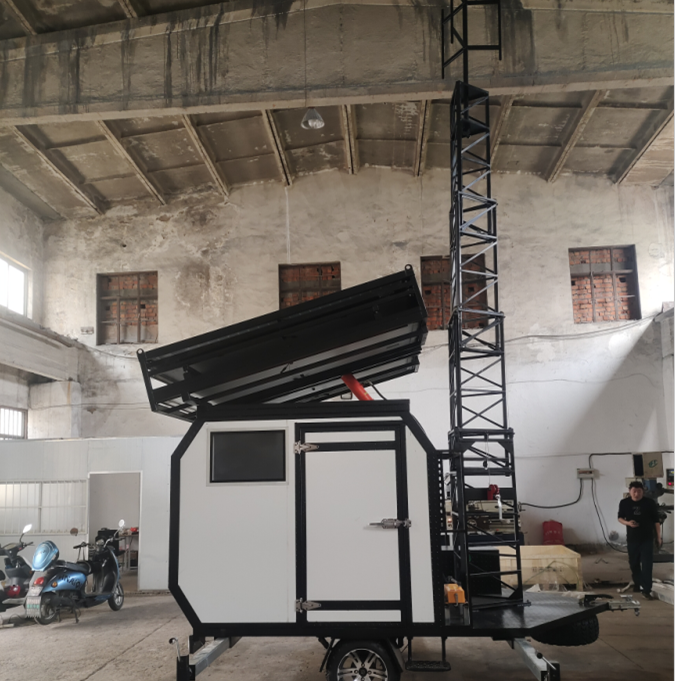 Security Power Portable Tower Network 20m Vehicle Mounted Guyed Lattice Tower Steel Aluminum