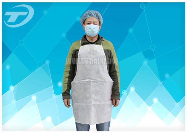 Waterproof Disposable Polythene Aprons 9 X 107 Cm / Disposable White Plastic