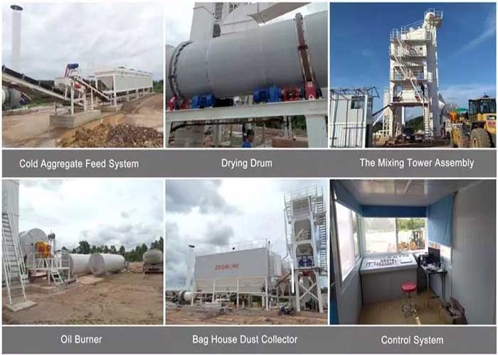 120t/H Fixed Hot Asphalt Plant With Nomex Filtering Bag House Dust Collector