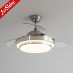 42 inch 2022 Unique Design Modern Decorative Hidden Blade LED Ceiling Fan Light