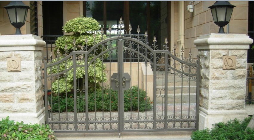 Decorative Wrought Iron Doors Corrosion Resistance For House Building