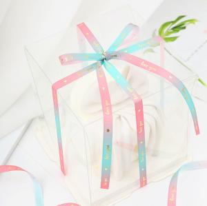 Wholesale Reusable Printed Gradual Color Gift Wrap Ribbon 1.2cm Width For Birthday from china suppliers
