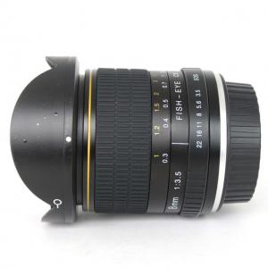 China 8mm F3.5 6 Blades HD Fisheye Camera Lens For Nikon Manual Focus Black Color on sale