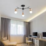 Wood Chandeliers Home Lighting Fixtures Black Rustic Ceiling Lamp(WH-WA-25)