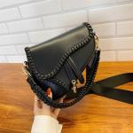 Single-Shoulder Crossbody Retro Handmade-Woven Saddle Bag Women's Design with