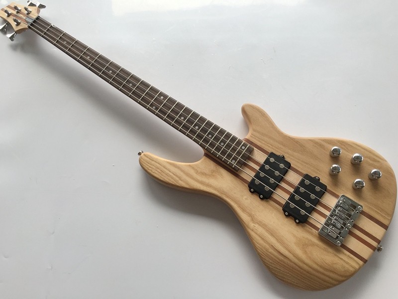 professional active electric bass guitar neck through body bass guitar with ashwood body