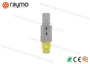 China Plastic IP50 Push Pull Electrical Connectors Yellow Colour 1P Series on sale