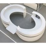 OEM Round Airport Reception Desk Solid Surface Reception Counter