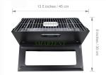 Black Steel Cool Camping Punch Press Stamping 45cm Dia Portable Folding Charcoal