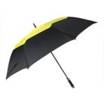 60 Inch Black Yellow Fiberglass Automatic Folding Umbrella With Wind Vents Large