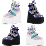 Chameleon'S Skin PU 8cm Ladies Flat Boots 6 Inch With Ultra Light Trim