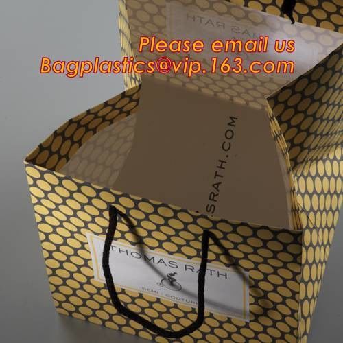 Low Cost Ribbon Handle Gift Carrier Custom Made Design Logo Print Luxury wholesale paper shopping bag, bagplastics, bage