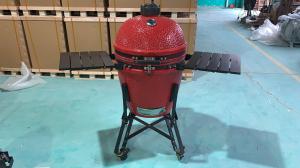 Wholesale Ceramic Pizza Charcoal Kamado Grill Bamboo Shelves And Handle from china suppliers