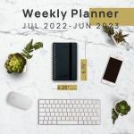 Softcover Spiral Weekly Planner 2023 2024 Vertical Layout Design