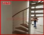 Spiral Staircase VH10S Spiral Stainless Steel Stair Tread Beech Curved Glass