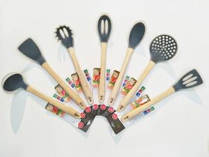 Wholesale Silicone Kitchen Utensil Set Spaghetti Server Soup Ladle Slotted Spoon Slotted Turner skimmer turner spoon from china suppliers