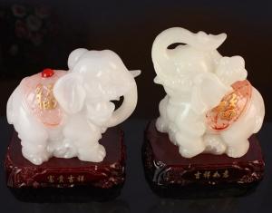 Wholesale Imitation jade prosperous lucky elephant for resin crafts gifts from china suppliers