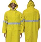 Hooded Raincoat With Reflective Strips Yellow Reflective Raincoats Safety