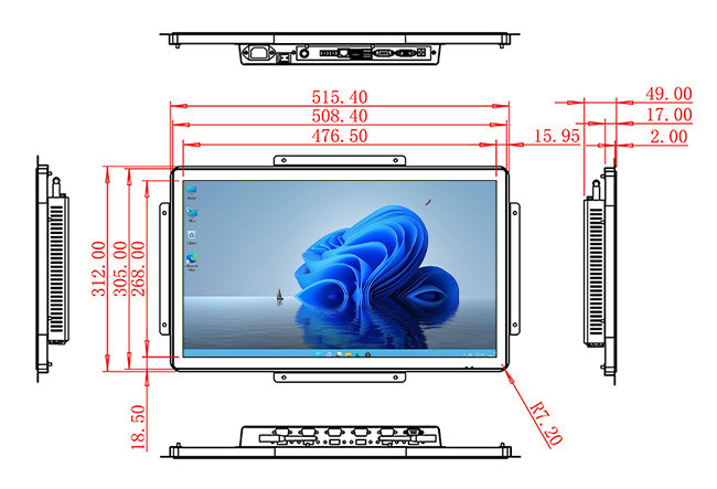 21.5-Inch Windows Digital Unit for Corporate Dashboards, Medical Equipment Interfaces, Logistics Control Systems, and Retail Advertising