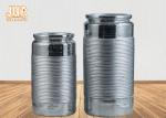 Decorative Metal Style Fiberglass Pot Planters With Silver Leaf Mosaic Glass