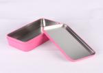 Rectangular Metal Cosmetic Tins Pink