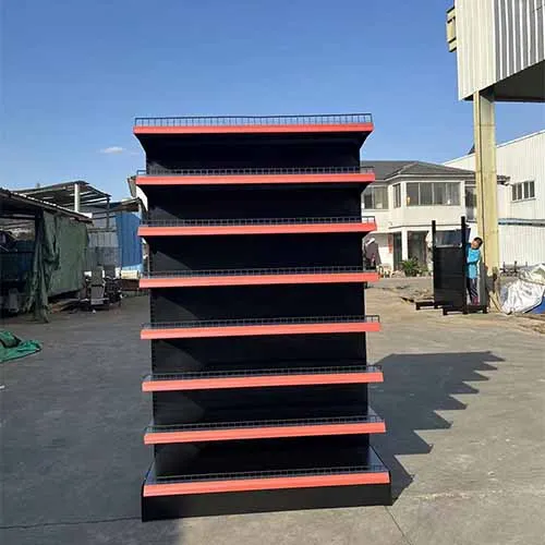 Factory Custom Size Color metal gandola shelves conveni store shelf black supermarket shelf