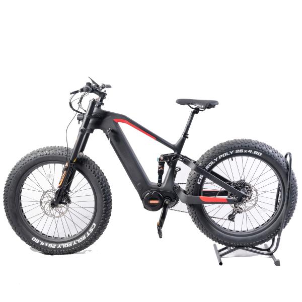 26 Inch 1000W Mid Drive Motor Carbon Fiber Electric Mountain Bike with Disc