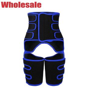 Wholesale Blue Velcro Three Belt Neoprene Waist And Thigh Trimmer Customized from china suppliers