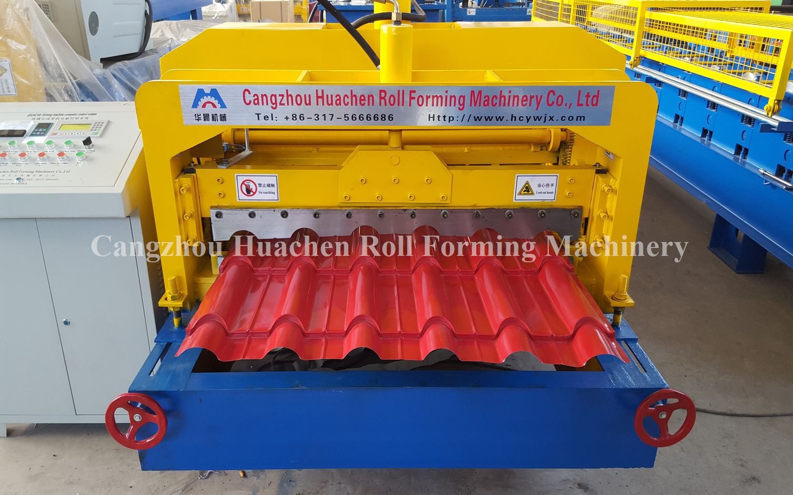 Automatic Metal Roof Glazed Tile Roll Forming Machine 0.3 - 0.6mm Thickness
