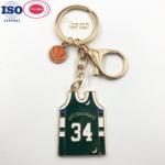 Number 24 Basketball Jersey KeyChain Custom Metal Vest Shape Personalised