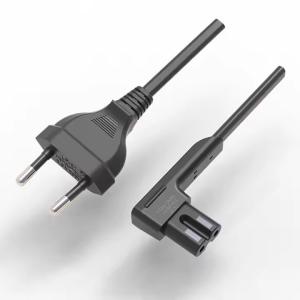 Wholesale CE ENEC AC European 2 Prong Angle C7 Electric Power Plug 2.5A 250V 2 Pin Eu Power Cord from china suppliers