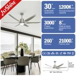 High Speed 66" LED Lighting Ceiling Fan with Pure Copper DC Motor and 6 ABS