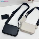 Custom Logo Men's Leather Sling Bag PU Leather Square Box Shape Purses Stylish