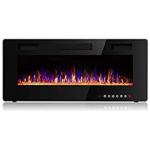 60 Inch Metal and Tempered Glass Insert Electric Fireplace Stove with Linear