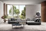 Modern Italian Sectional L Shaped Corner Fabric Couch Living Room Sofa
