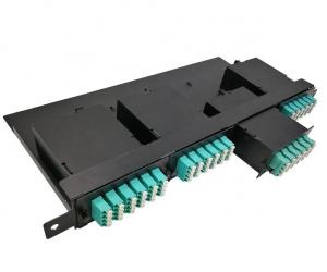 China 1U 19 MPO Cassette Patch Panel Steel Plate 96 Port Load With Quad LC Adapters on sale