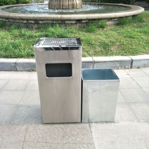 Elevator Corridor Smoke Bucket Hotel Lobby Smoke Out Stainless Steel Outdoor Trash Can