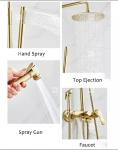Nordic Light Luxury Shower Set Home Faucet Brass Brushed Gold Hot And Cold