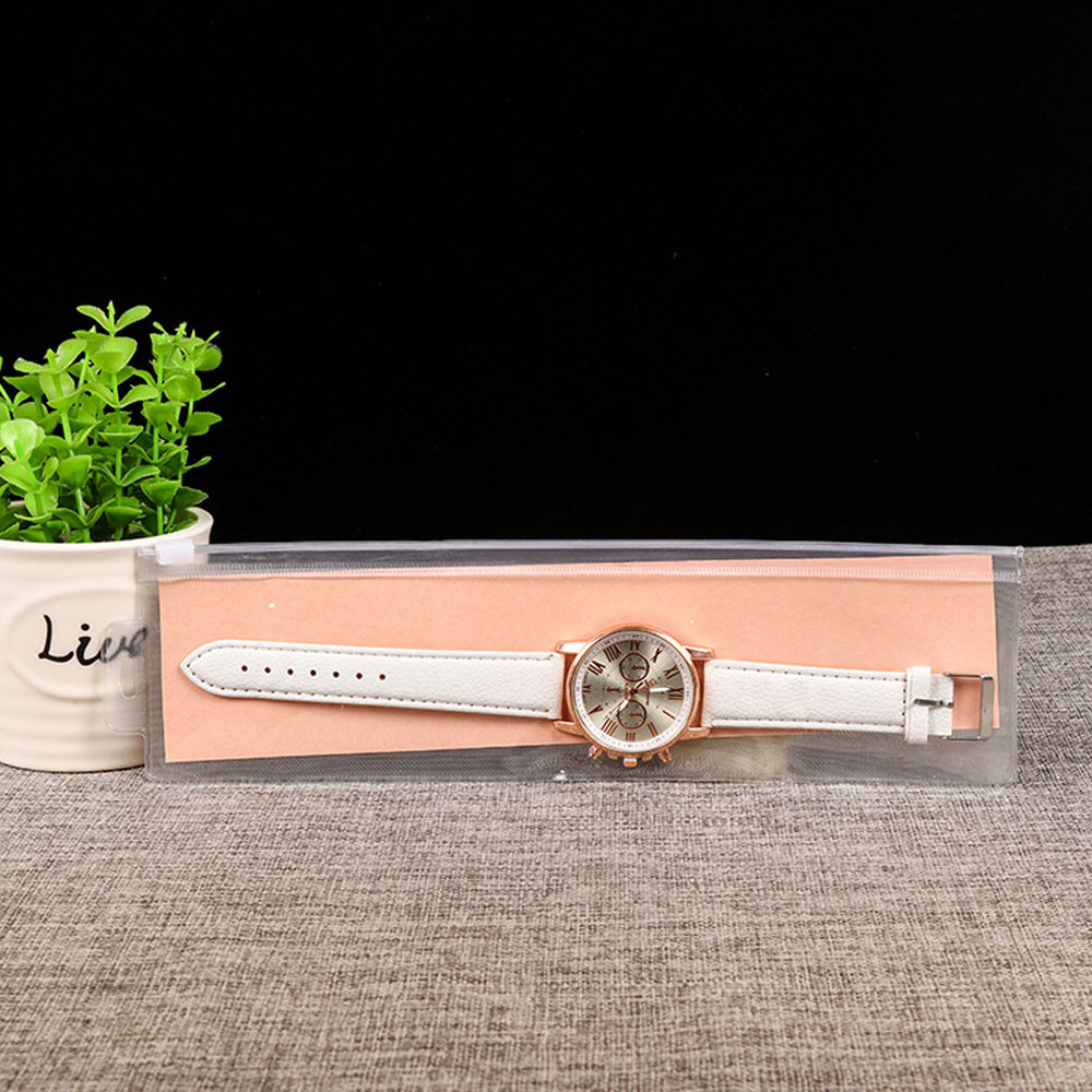 High quality transparent watch pen packaging bag with zipper customized PVC plastic bag