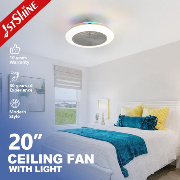 Home Office 20-inch LED Ceiling Fan with Remote and RGB Multi-colored Light