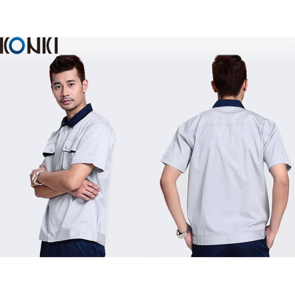 CVC fabric anti-static workwear custom work uniform with company embroidery logo