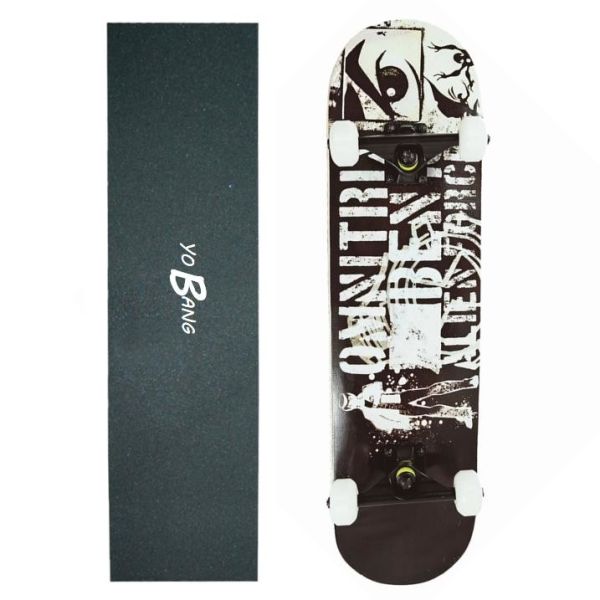 31"X 8" Full Complete Skateboards 9 Layers Double Kick Evil Eyes Design