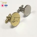 Blank Metal Cufflink Gold Silver Plated Laser Logo Soft Enamel Square Shape