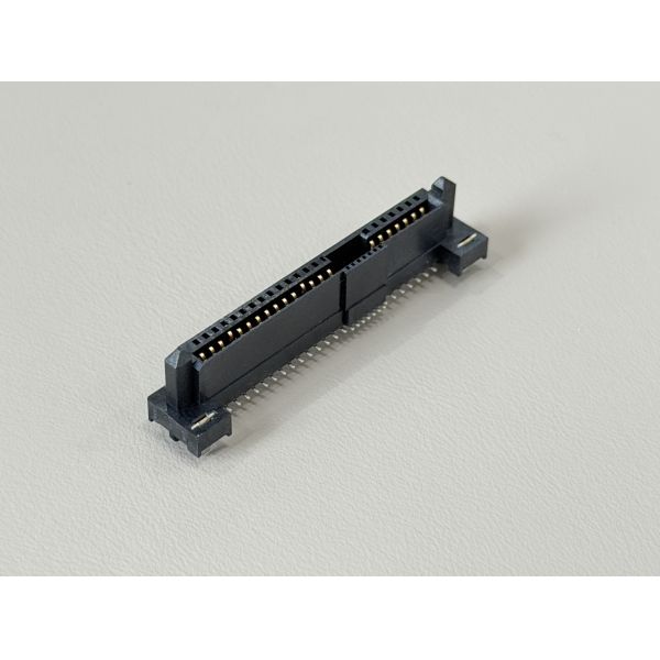 SAS 29 Pin terminal Female Connector with fish fork, SMT, Gold-Plated 30U", PCB Mount, High-Speed Signal and Power Transmission, RoHS &HF Compliant