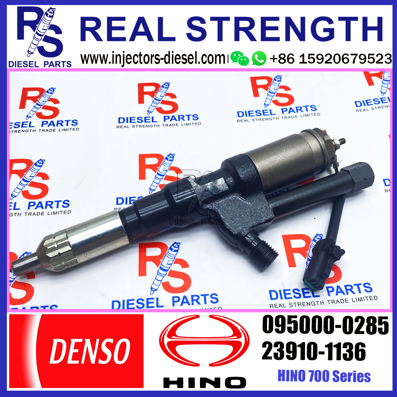 Diesel Engine Fuel Injector 095000-0285 Common Rail Fuel Injector 23910-1136 S2391-01136 For HINO