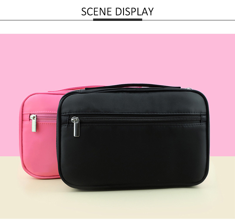 Simple Style Plain Pure Color Ladies Large Toiletry Bags